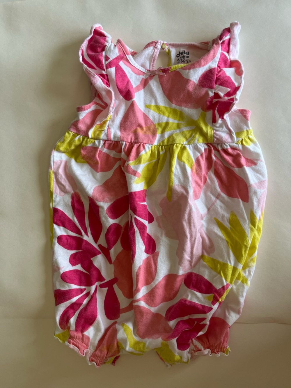Carter's Pink and White Tie-Dye Baby Outfit with Yellow Accents